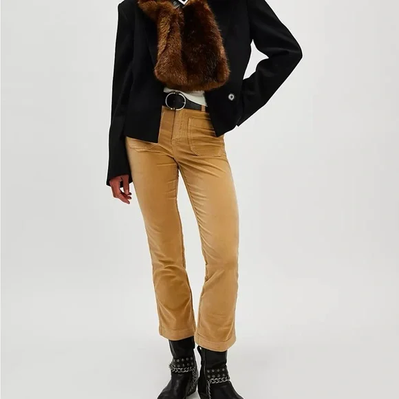 Free People-High time velvet kick flare pants-Size 12 - Picture 1 of 6